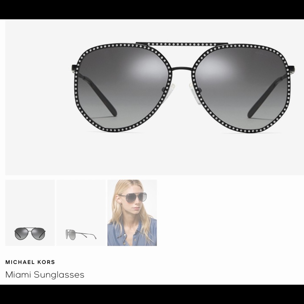 MICHAEL KORS POPULAR RHINESTONE AVIATORS IN SILVER, GOLD, BLACK, WORN ON KYLE R - Picture 12 of 16